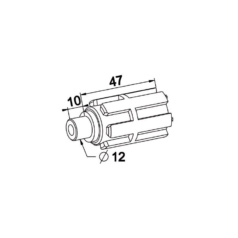 Moyeu Crabot Male téton D12 mm A619Couple ConiqueZURFLUH-FELLER
