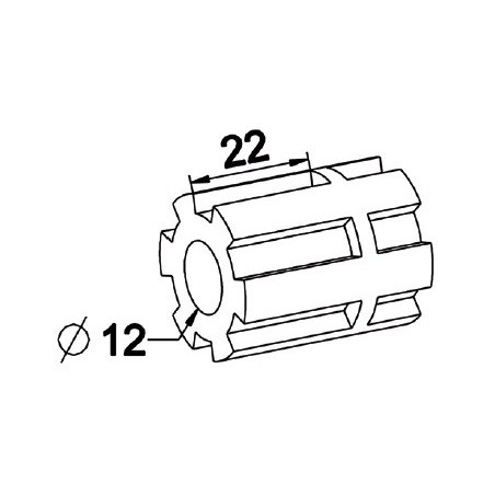 Moyeu Entrainement Alésage 12-CARRE 8