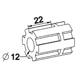 Moyeu Entrainement Alésage 12-6P10