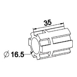 Moyeu Entrainement Alésage 12-Alésage 16