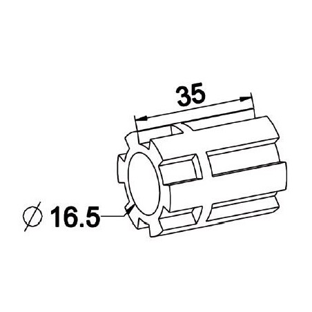 Moyeu Entrainement Alésage 12-Alésage 16