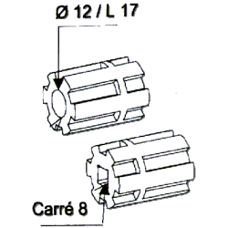 Moyeu Entrainement Alésage 12-CARRE 8 C602Couple ConiqueZURFLUH-FELLER