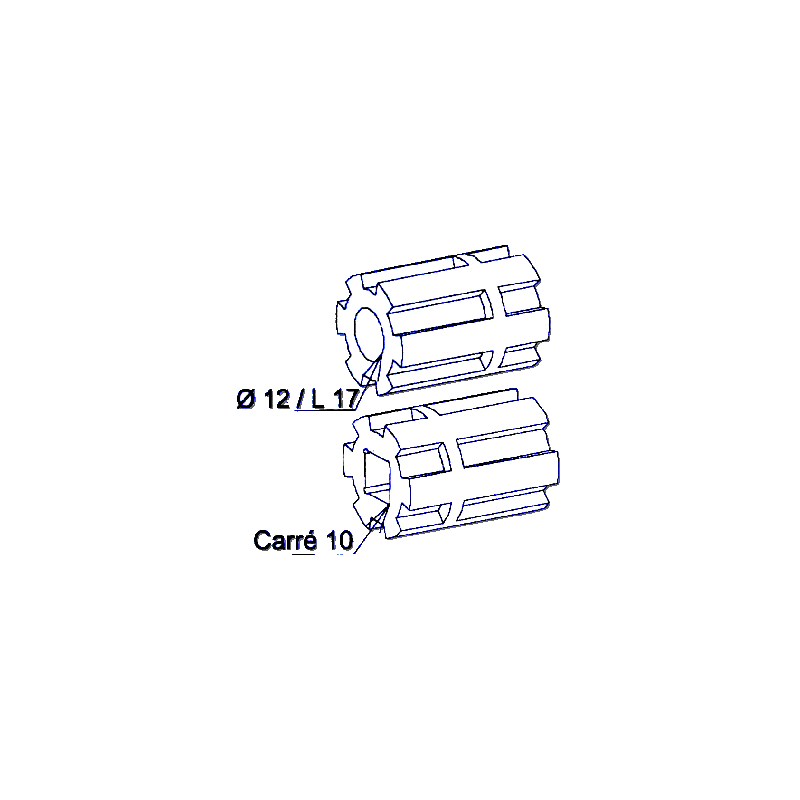 Moyeu Entrainement Alésage 12-CARRE 10 C603Couple ConiqueZURFLUH-FELLER