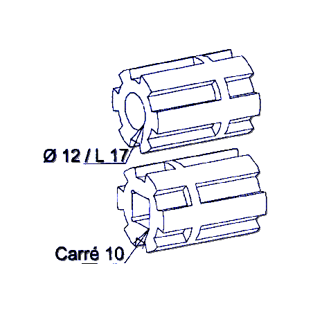Moyeu Entrainement Alésage 12-CARRE 10 C603Couple ConiqueZURFLUH-FELLER