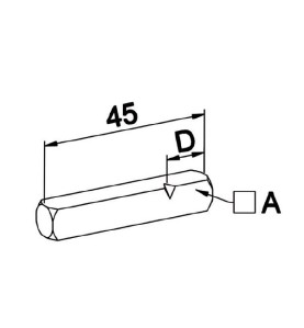 Axe Entrainement Carré de 8 mm Longueur 45 mm A604Poulies à sangleSIMU-ACCESSOIRES