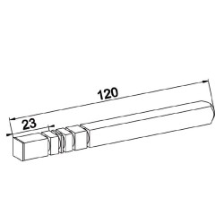 Axe Entrainement Carré de 10 mm Longueur 120 mm