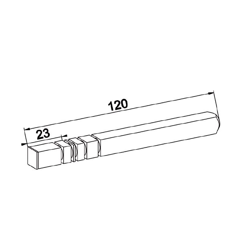 Axe Entrainement Carré de 10 mm Longueur 120 mm A605Poulies à sangleSIMU-ACCESSOIRES