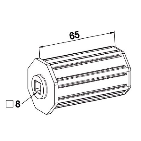 Embout OCTO 40 Longueur 65mm -Carré Femelle 8 mm