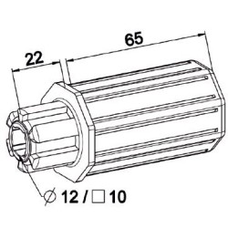 Embout  OCTO 40 Longueur 65 mm-Crabot mâle 22/27