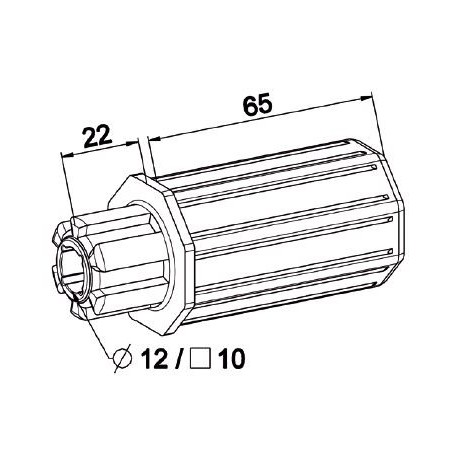 Embout  OCTO 40 Longueur 65 mm-Crabot mâle 22/27