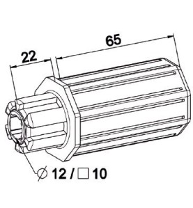Embout OCTO 40 Longueur 65 mm-Crabot mâle 22/27 A437BOctogonal 40ZURFLUH-FELLER