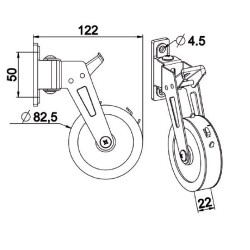ENROULEUR DE FACE PIVOTANT-SANGLE 20 MM
