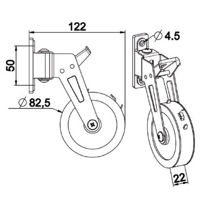 ENROULEUR DE FACE PIVOTANT-SANGLE 20 MM