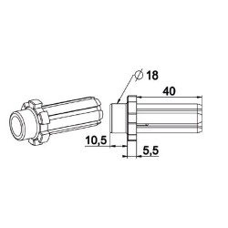 Moyeu à collerette Diamètre 18 mm