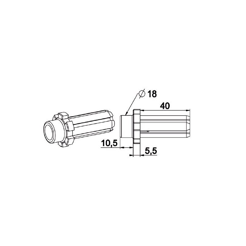 Moyeu à collerette Diamètre 18 mm G170EEmbouts d'axeZURFLUH-FELLER