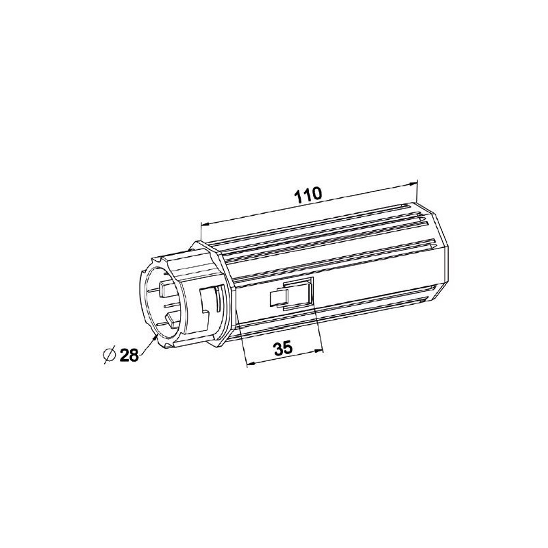 Embout OCTO 40 Crabot Femelle Porte Roulement A412DOctogonal 40ZURFLUH-FELLER
