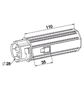 Embout OCTO 40 Crabot Femelle Porte Roulement A412DOctogonal 40ZURFLUH-FELLER