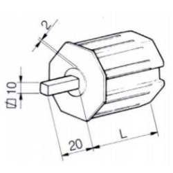 Embout OCTO 40-Carre Male 10 mm 2003526Octogonal 40SIMU-ACCESSOIRES