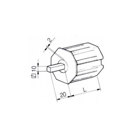 Embout OCTO 40-Carre Male 10 mm 2003526Octogonal 40SIMU-ACCESSOIRES
