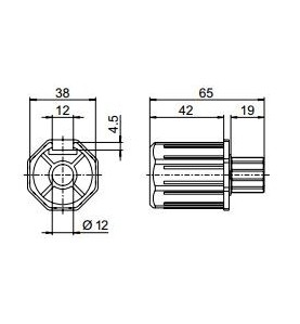 Embout OCTO 40-Crabot 16/20 Soprofen 419F903Octogonal 40SIMU-ACCESSOIRES