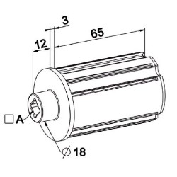 Embout  ZF 45 Carre de 8 mm-Palier D 18 mm
