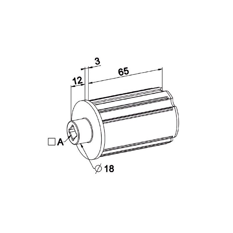 Embout ZF 45 Carre de 8 mm-Palier D 18 mm A221ARond ZF 45ZURFLUH-FELLER