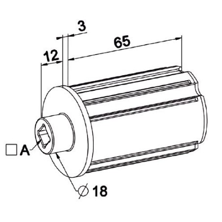 Embout  ZF 45 Carre de 8 mm-Palier D 18 mm