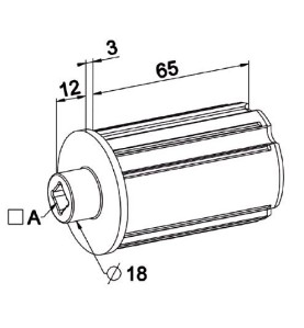 Embout ZF 45 Carre de 8 mm-Palier D 18 mm A221ARond ZF 45ZURFLUH-FELLER