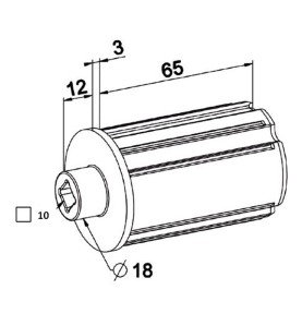 Embout ZF 45 Carre de 10mm-Palier D 18 mm A221BRond ZF 45ZURFLUH-FELLER