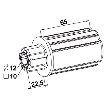 Embout  ZF 45 Crabot 22/27 ZF - LG 65 mm