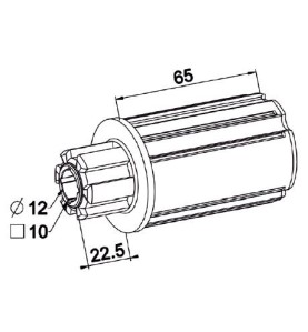 Embout ZF 45 Crabot 22/27 ZF - LG 65 mm A225ARond ZF 45ZURFLUH-FELLER