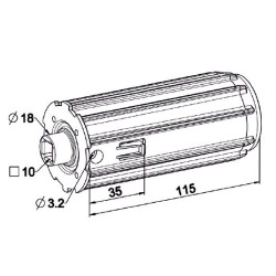 Embout Escamotable Palier D18-Carré 10 mm