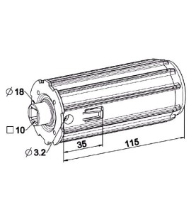 Embout Escamotable Palier D18-Carré 10 mm A490ARond ZF 54ZURFLUH-FELLER
