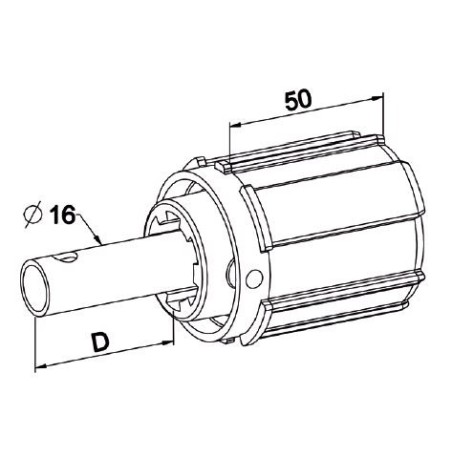 Embout ZF54 -Tube D16-Coté Treuil