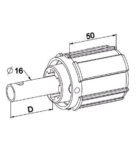 Embout ZF54 -Tube D16-Coté Treuil A850Rond ZF 54ZURFLUH-FELLER