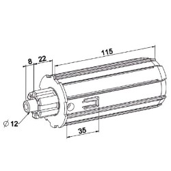 Embout Escamotable ZF54-Crabot Male 22/27-Téton 12 mm