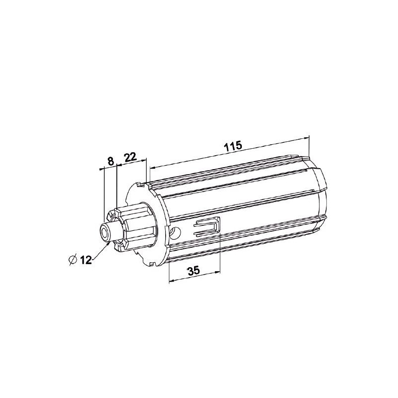 Embout Escamotable ZF54-Crabot Male 22/27-Téton 12 mm A490CRond ZF 54ZURFLUH-FELLER