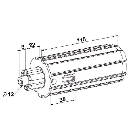 Embout Escamotable ZF54-Crabot Male 22/27-Téton 12 mm