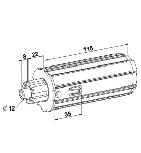 Embout Escamotable ZF54-Crabot Male 22/27-Téton 12 mm A490CRond ZF 54ZURFLUH-FELLER