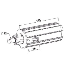 Embout Escamotable ZF54-Crabot Male 22/27-Tourillon D12 mm
