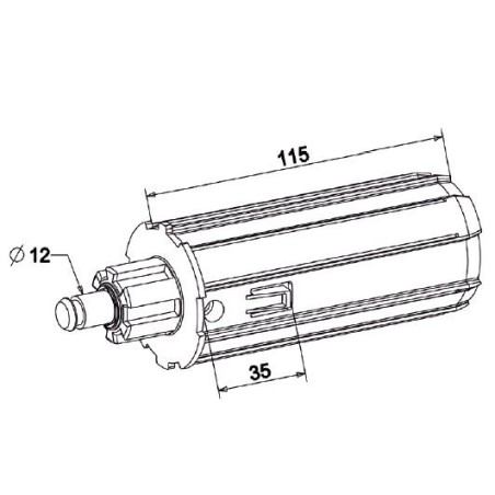 Embout Escamotable ZF54-Crabot Male 22/27-Tourillon D12 mm