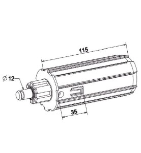 Embout Escamotable ZF54-Crabot Male 22/27-Tourillon D12 mm A321BRond ZF 54ZURFLUH-FELLER