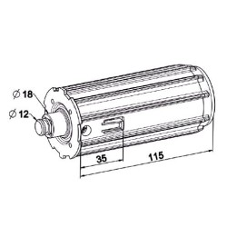 Embout Escamotable ZF54-Tourillon D18/D12 mm-Coté Opposé