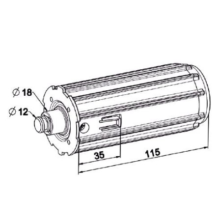 Embout Escamotable ZF54-Tourillon D18/D12 mm-Coté Opposé