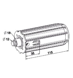 Embout Escamotable ZF54-Tourillon D18/D12 mm-Coté Opposé A490TRond ZF 54ZURFLUH-FELLER