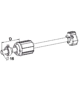 Embout télescopique ZF54-Tube D16-Lgr 120-170 mm A850CRond ZF 54ZURFLUH-FELLER