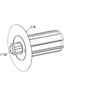 Embout Flasque ZF 54- D145 - Crabot Male M 22/27 G167C901Rond ZF 54ZURFLUH-FELLER
