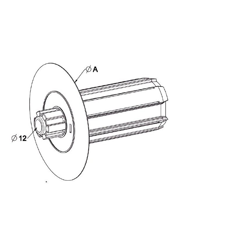 Embout Flasque ZF 54- D180- Crabot Male M 22/27 G167C701Rond ZF 54ZURFLUH-FELLER