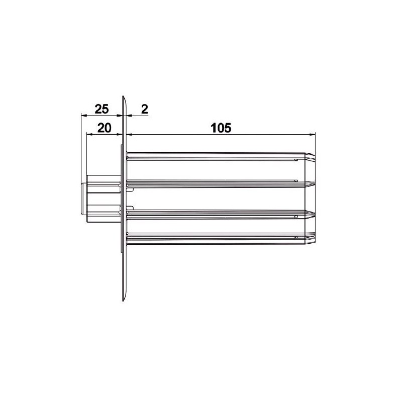 Embout Flasque ZF 54- D180- Crabot Male M 22/27 G167C701Rond ZF 54ZURFLUH-FELLER