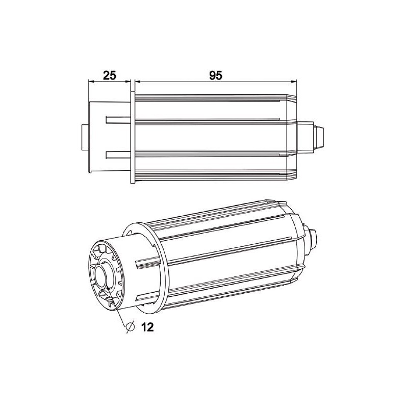 Embout Escamotable ZF54 à Piston-Rlt D12 mm-Coté Opposé A492ARond ZF 54ZURFLUH-FELLER